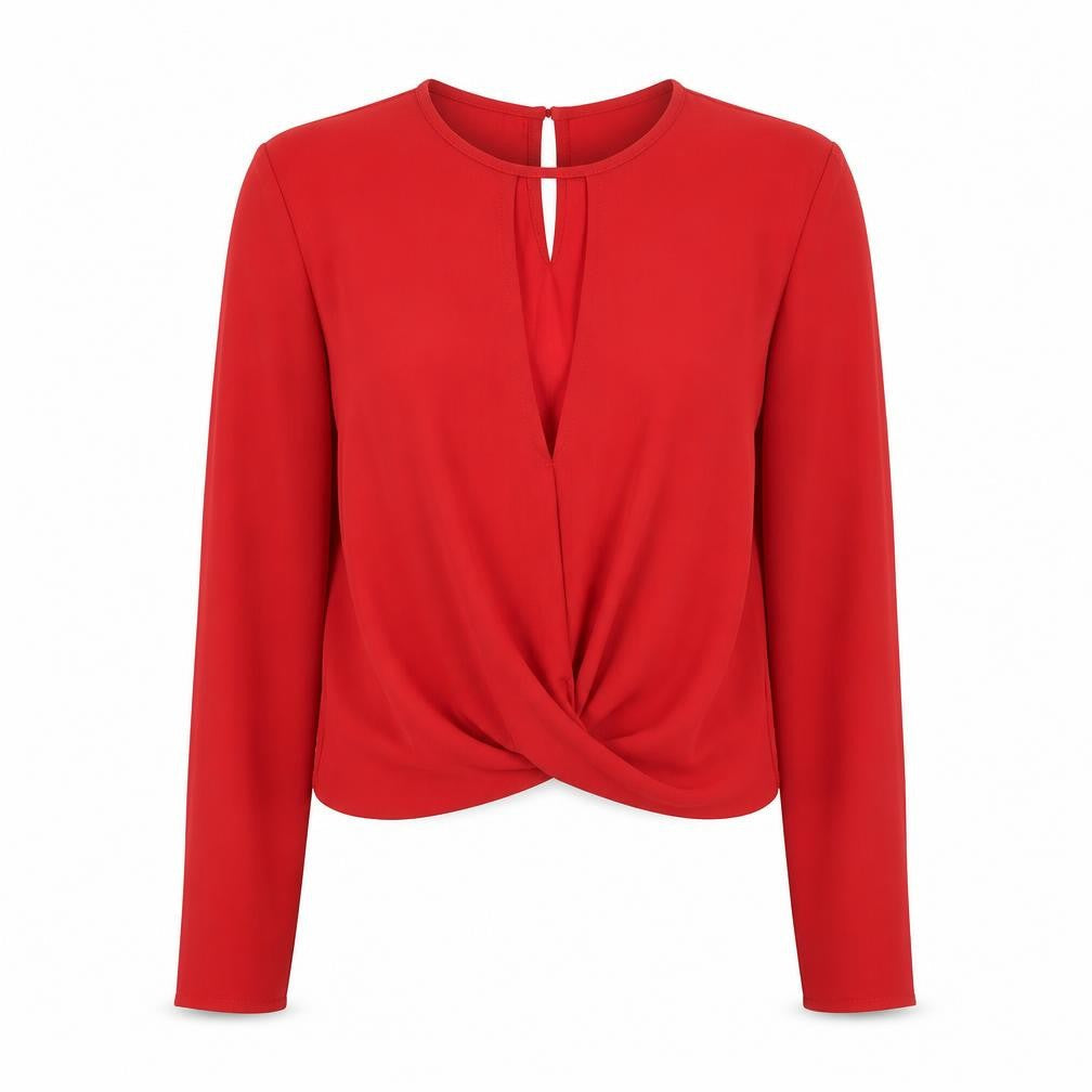 Womens UK Size 4 H&M Red Basic Blouse