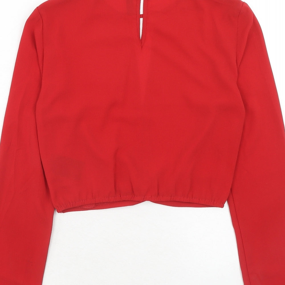 Womens UK Size 4 H&M Red Basic Blouse