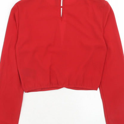 Womens UK Size 4 H&M Red Basic Blouse
