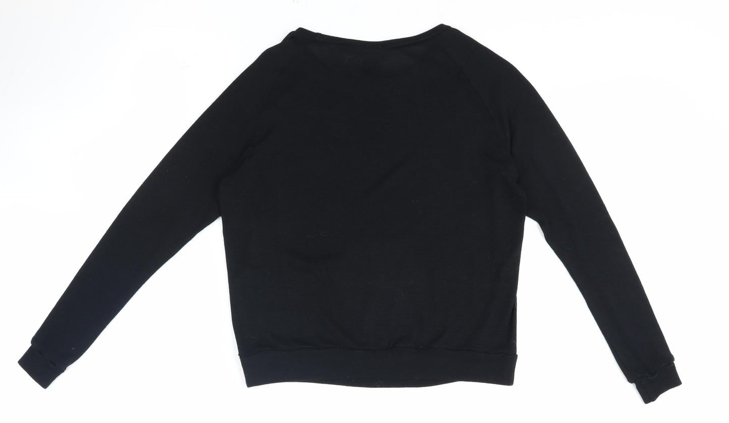 New Look Girls Black Round Neck Viscose Pullover Jumper Size 10-11 Years Pullover