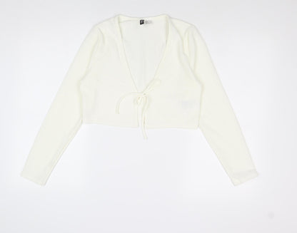 Womens UK Size M H&M Ivory Wrap Blouse