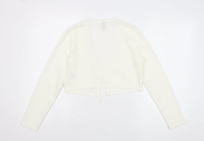 Womens UK Size M H&M Ivory Wrap Blouse