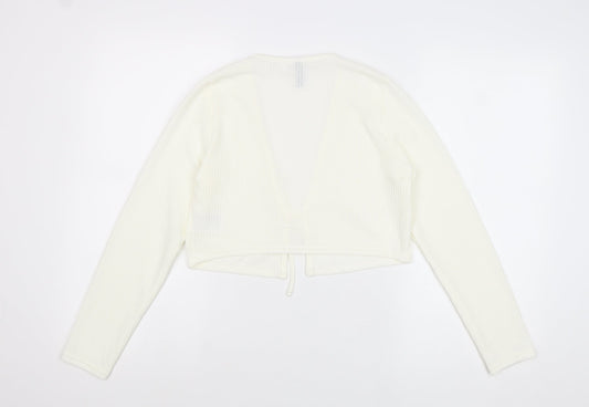 Womens UK Size M H&M Ivory Wrap Blouse