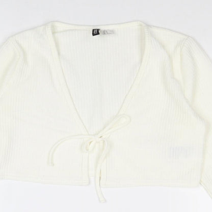 Womens UK Size M H&M Ivory Wrap Blouse
