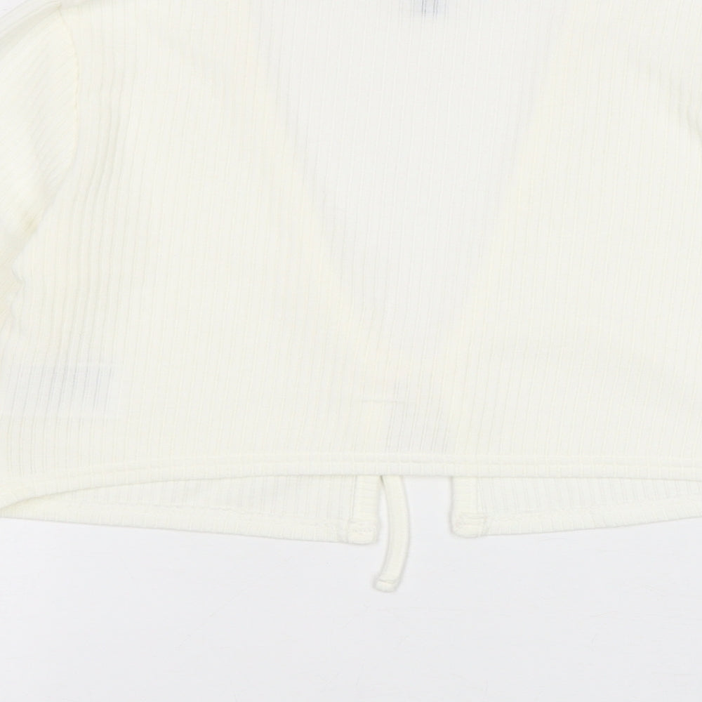 Womens UK Size M H&M Ivory Wrap Blouse