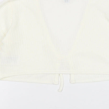 Womens UK Size M H&M Ivory Wrap Blouse