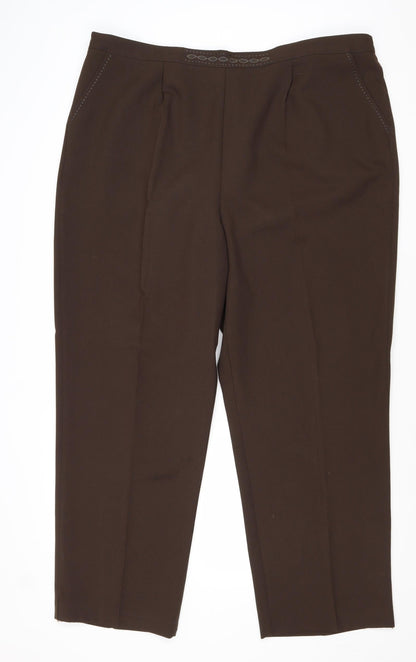Womens UK Size 22 Bonmarché Regular Fit  Brown Trousers