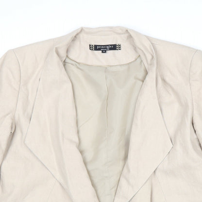 Principles Womens Beige Jacket Blazer Size 12