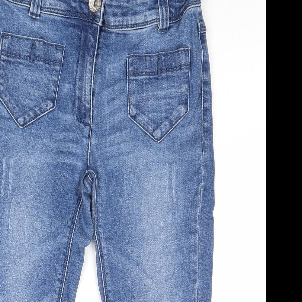 NEXT Girls Blue Cotton Cropped Jeans Size 9 Years Regular Zip
