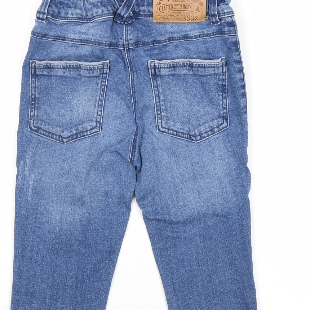 NEXT Girls Blue Cotton Cropped Jeans Size 9 Years Regular Zip