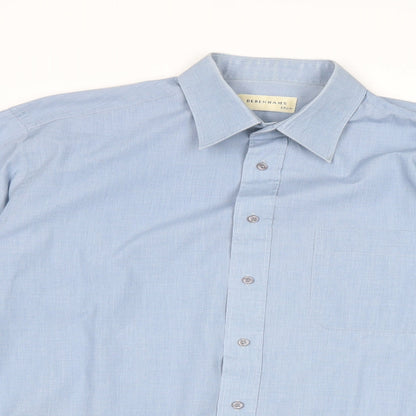 Debenhams Mens Blue Polyester Button-Up Size 15.5 Collared Button