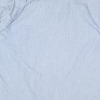 Debenhams Mens Blue Polyester Button-Up Size 15.5 Collared Button