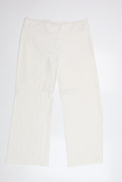 Womens UK Size 14 Dorothy Perkins Regular Fit  White Trousers