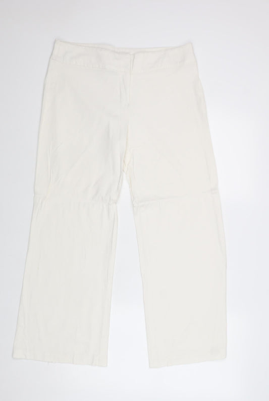 Womens UK Size 14 Dorothy Perkins Regular Fit  White Trousers