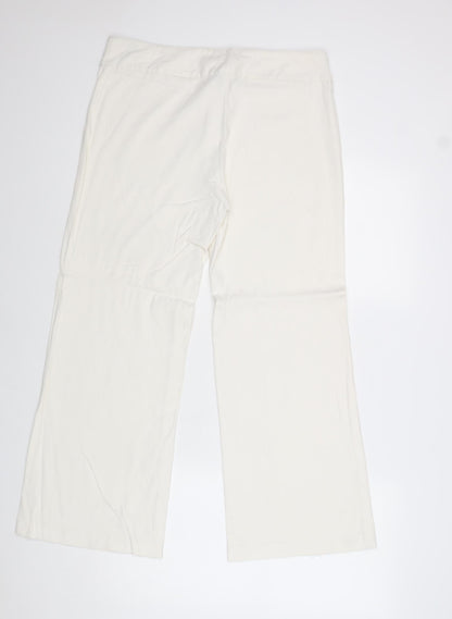 Womens UK Size 14 Dorothy Perkins Regular Fit  White Trousers