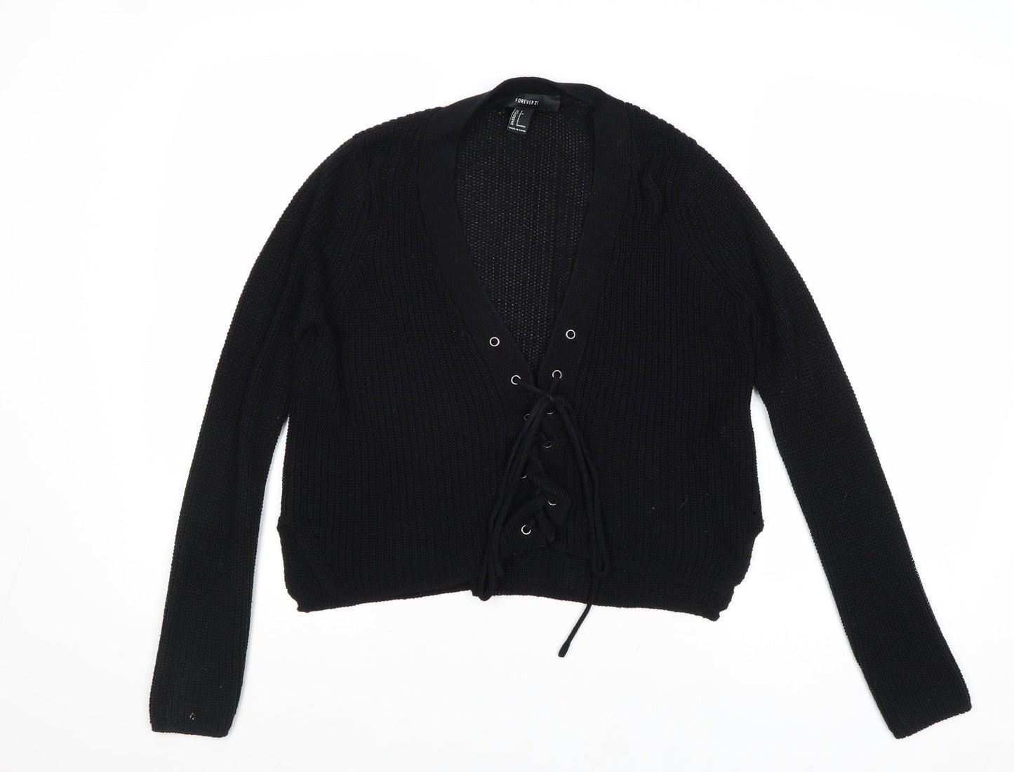 Womens UK Size S FOREVER 21 Black Pullover Jumper