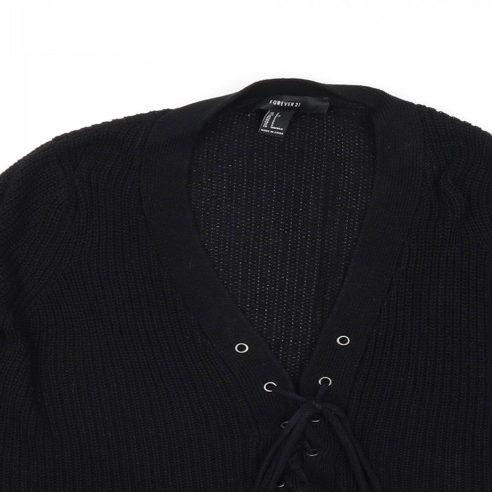 Womens UK Size S FOREVER 21 Black Pullover Jumper