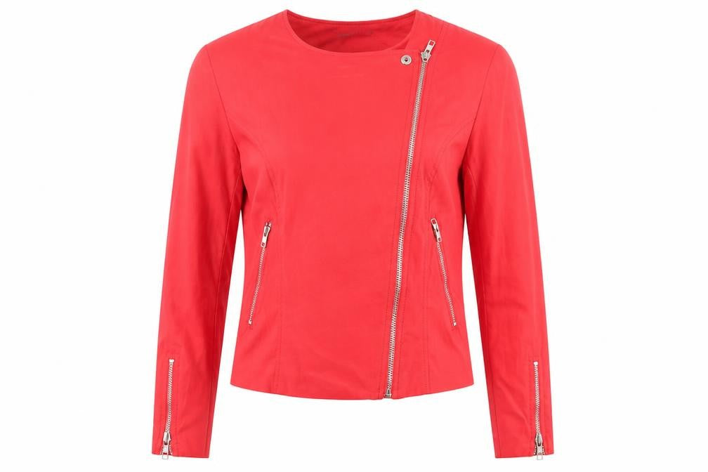 Womens UK Size 6 Boohoo Red Biker Coat
