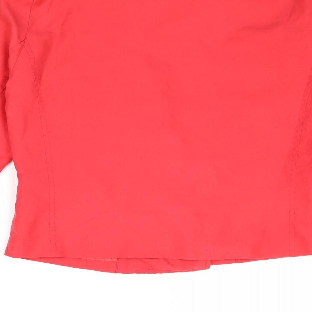 Boohoo Womens Red Biker Jacket Size 6 Zip