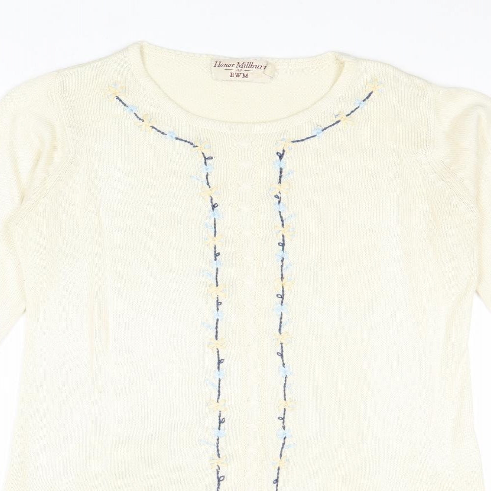 Womens UK Size S EWM Ivory Pullover Jumper