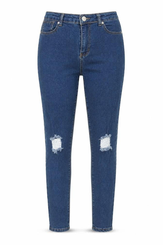 Womens UK Size 12 Boohoo Regular Fit Skinny Blue Jeans