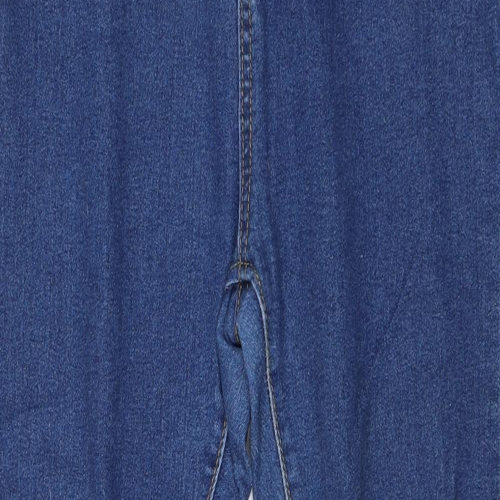 Boohoo Womens Blue Cotton Skinny Jeans Size 12 Regular Zip