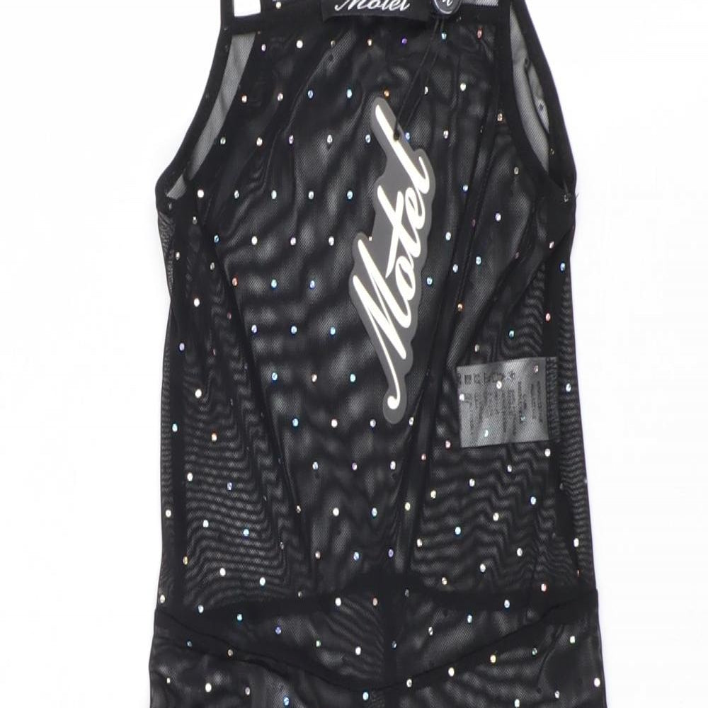 Motel Womens Black Polyester Jumpsuit One-Piece Size XS Pullover