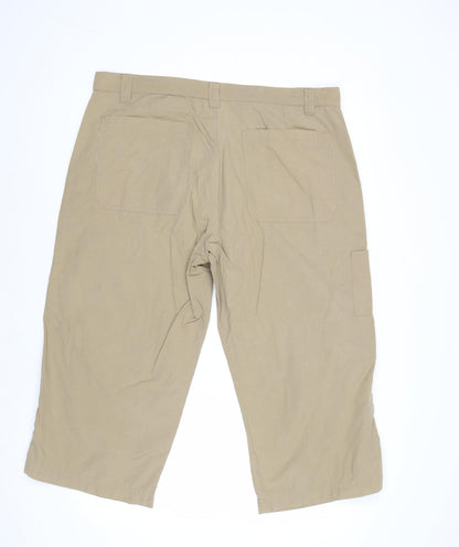 Mens UK Size XL Watsons Regular Fit Cropped Beige Trousers
