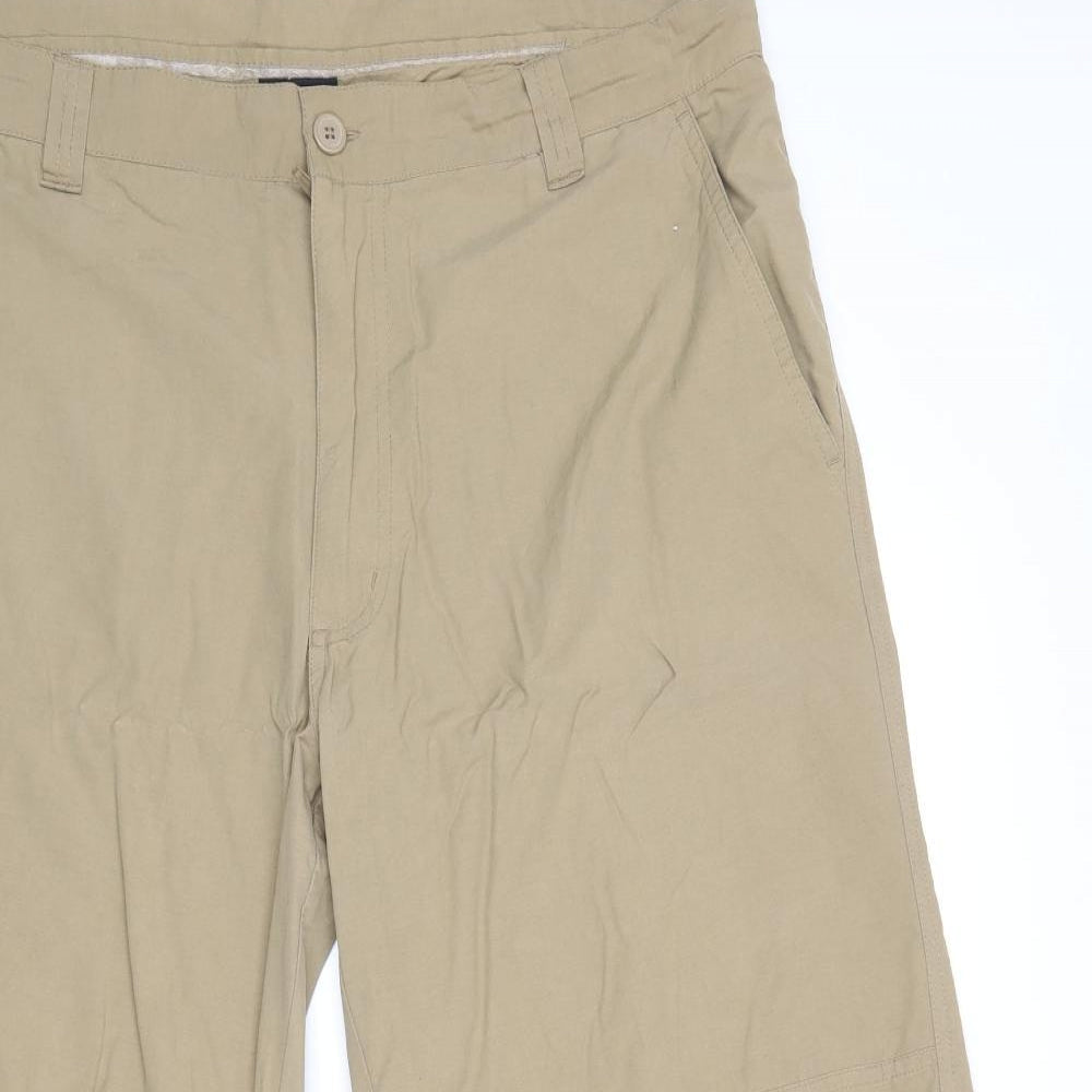 Mens UK Size XL Watsons Regular Fit Cropped Beige Trousers