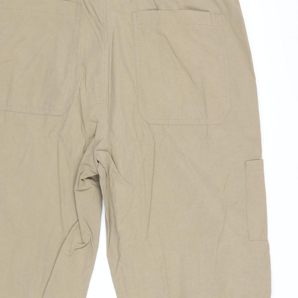 Mens UK Size XL Watsons Regular Fit Cropped Beige Trousers