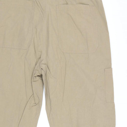 Mens UK Size XL Watsons Regular Fit Cropped Beige Trousers