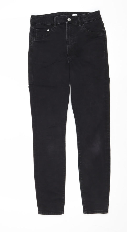 Womens UK Size 28 in H&M Regular Fit Straight Black Jeans