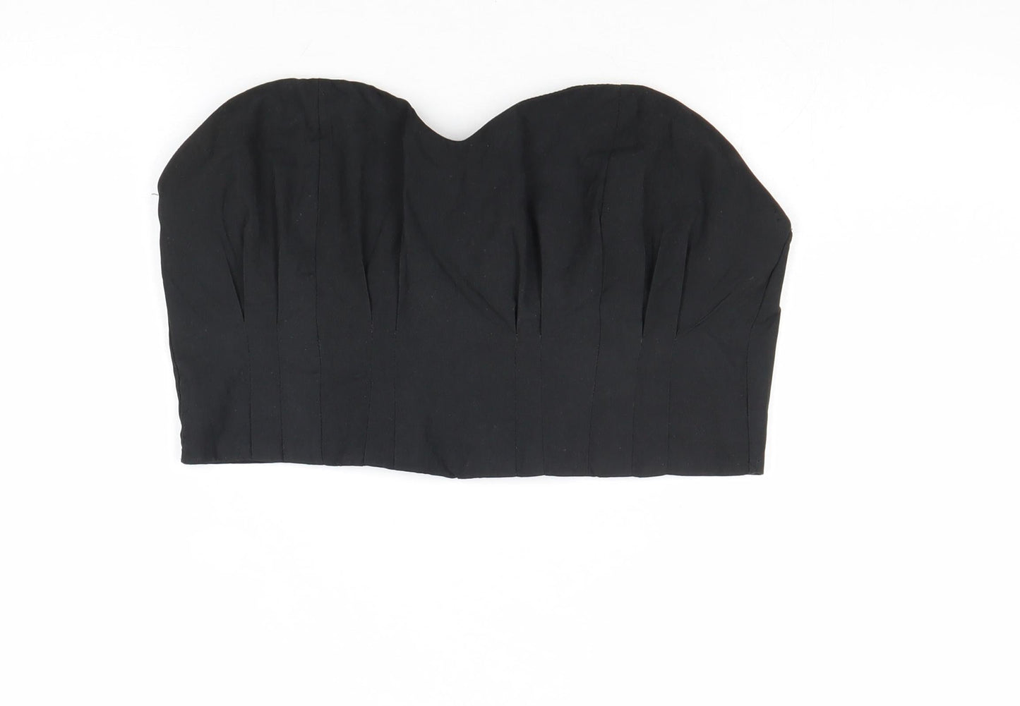 Boohoo Womens Black Polyester Cropped Tank Size 12 Sweetheart