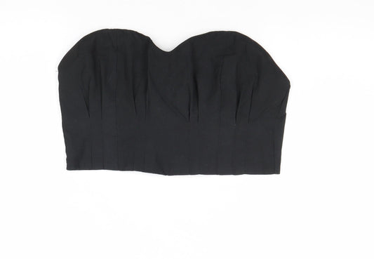 Boohoo Womens Black Polyester Cropped Tank Size 12 Sweetheart