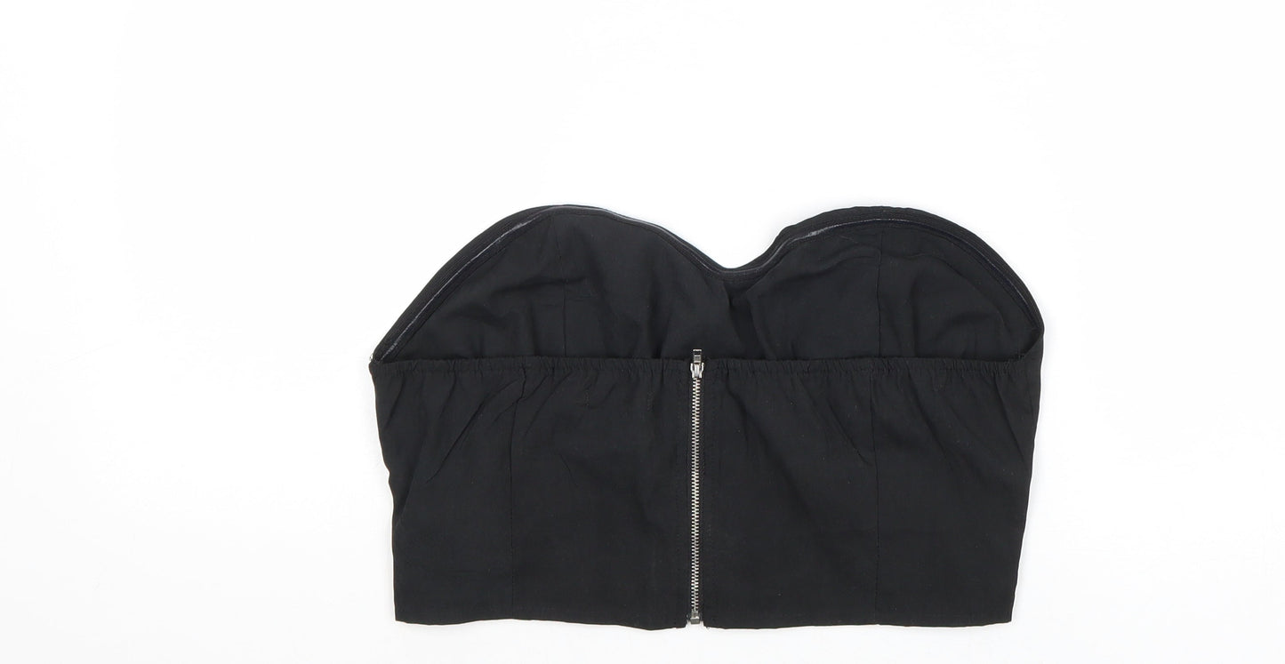 Boohoo Womens Black Polyester Cropped Tank Size 12 Sweetheart