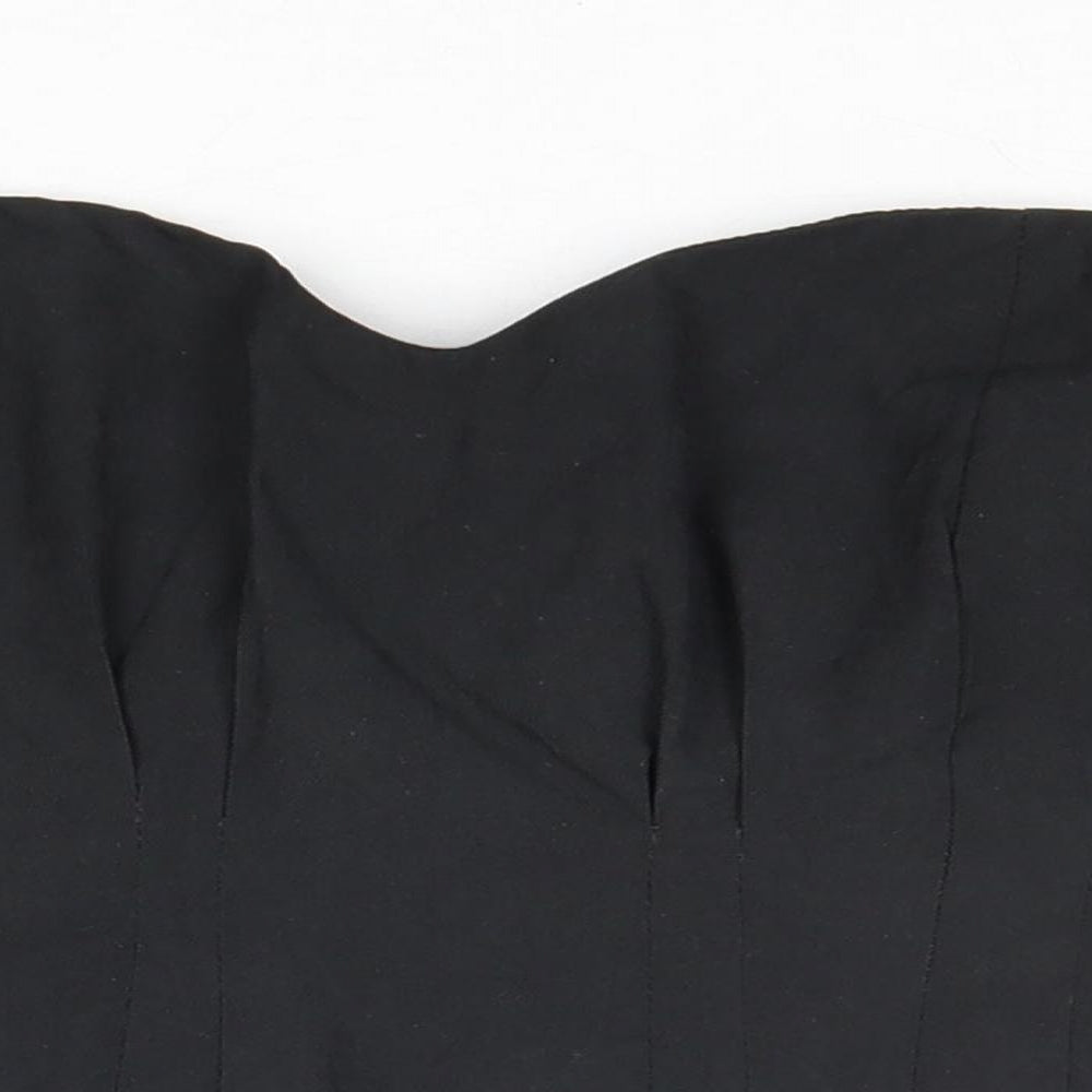 Boohoo Womens Black Polyester Cropped Tank Size 12 Sweetheart