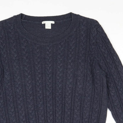 Womens UK Size L H&M Blue Pullover Jumper