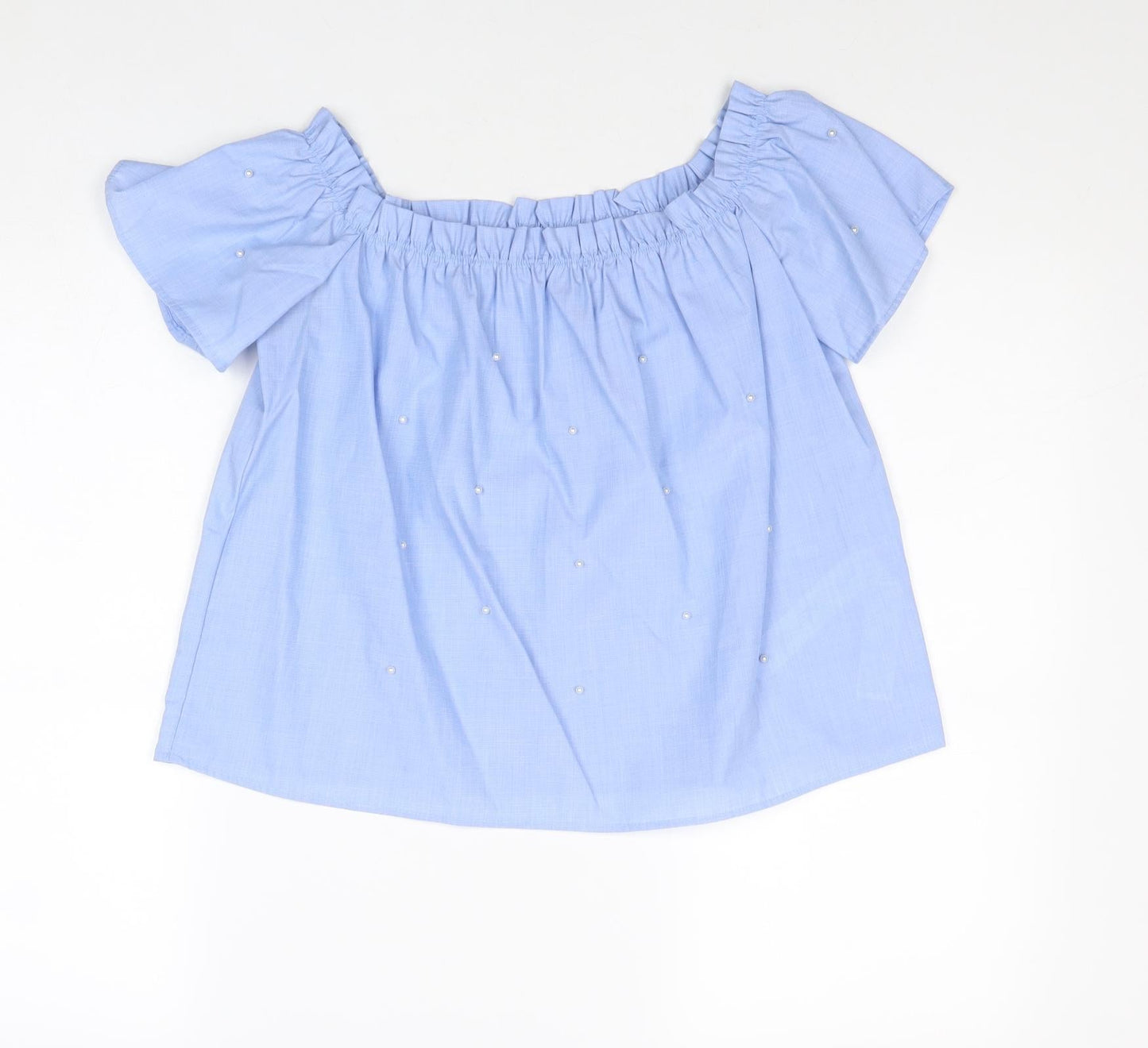 Womens UK Size S Stradivarius Blue Basic Blouse