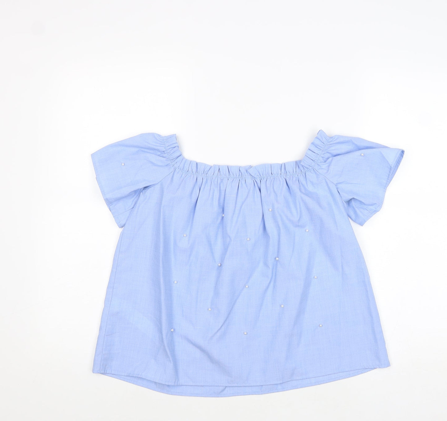 Womens UK Size S Stradivarius Blue Basic Blouse