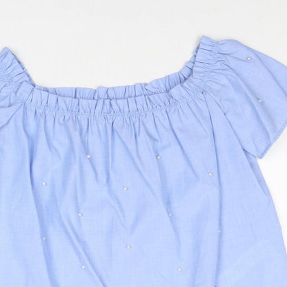 Womens UK Size S Stradivarius Blue Basic Blouse