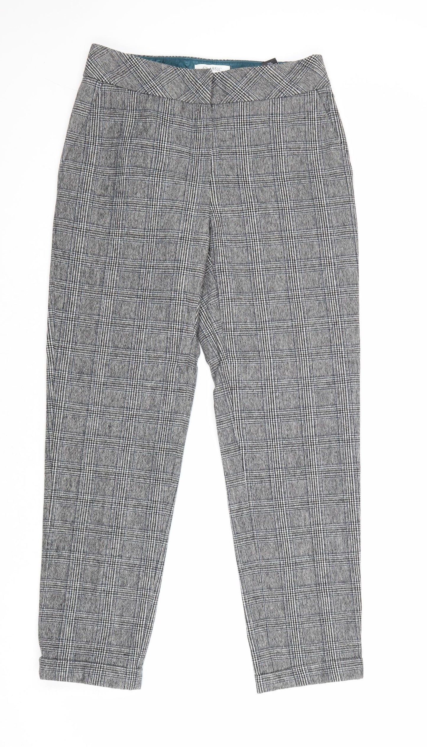 Womens UK Size 8 Marks and Spencer Regular Fit Carrot Grey Trousers