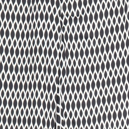 H&M Womens Black Geometric Cotton Chino Trousers Size 8 Regular Zip