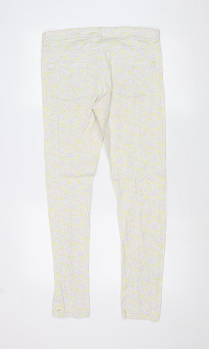 Divided by H&M Womens Multicoloured Geometric Cotton Skinny Jeans Size 12 Regular Zip