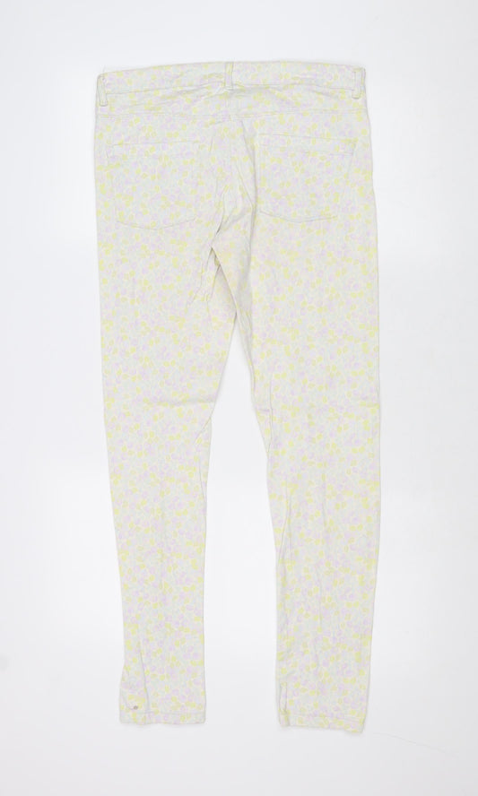 Divided by H&M Womens Multicoloured Geometric Cotton Skinny Jeans Size 12 Regular Zip