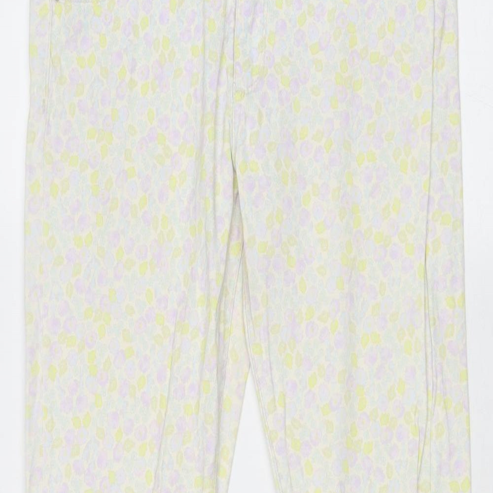 Divided by H&M Womens Multicoloured Geometric Cotton Skinny Jeans Size 12 Regular Zip