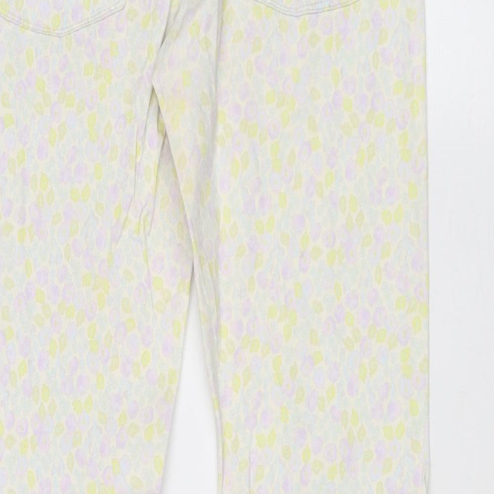 Divided by H&M Womens Multicoloured Geometric Cotton Skinny Jeans Size 12 Regular Zip