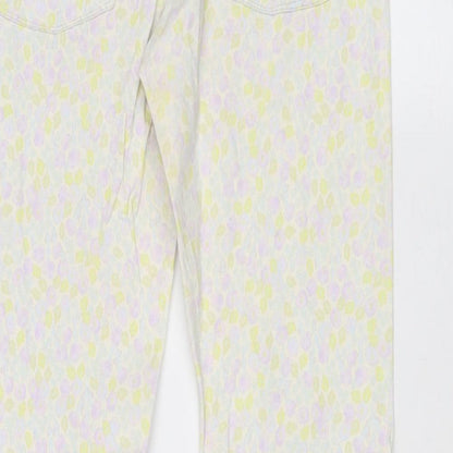 Divided by H&M Womens Multicoloured Geometric Cotton Skinny Jeans Size 12 Regular Zip