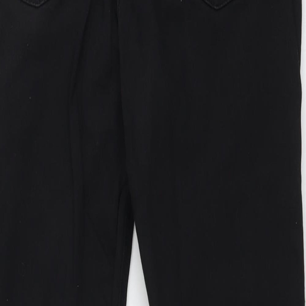 Topshop Womens Black Cotton Straight Jeans Size 26 in L26 in Regular Button