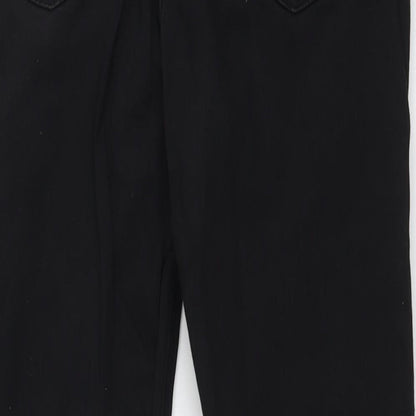 Topshop Womens Black Cotton Straight Jeans Size 26 in L26 in Regular Button