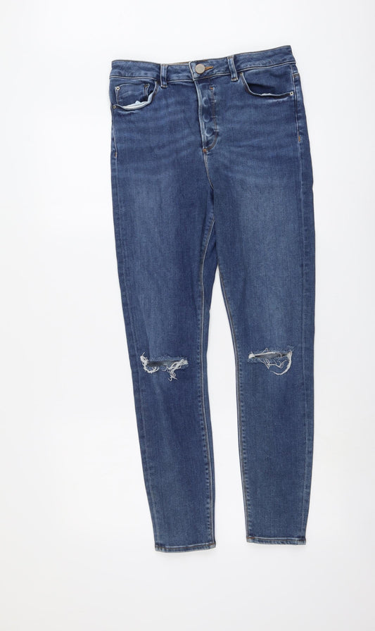 ASOS Womens Blue Cotton Skinny Jeans Size 30 in L32 in Regular Button